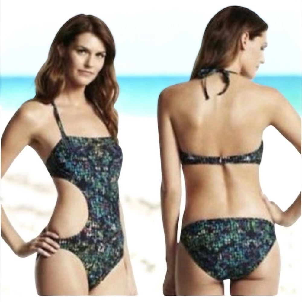 Derek Lam for DesigNation Swimsuit Nightshade Multi Monokini Swimwear Size S New - Picture 2 of 12